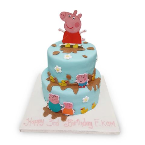 Peppa pig 2 tier birthday cake