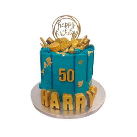 Elegant Gold Drip Cake