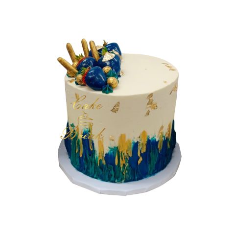 Navy Gold Cake