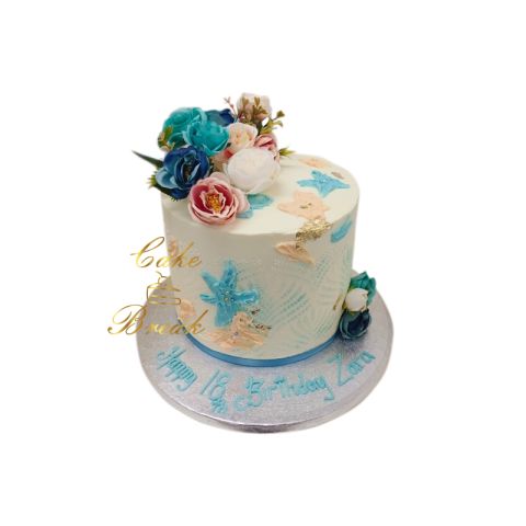 (Tall53) Round White Cream Cake