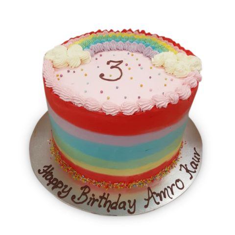 rainbow theme cake