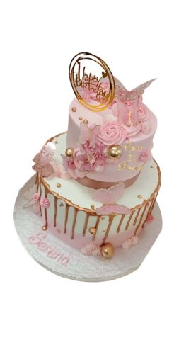 Pink & gold cake