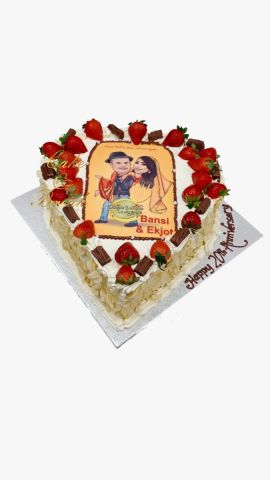 (H18) Picture heart cake 