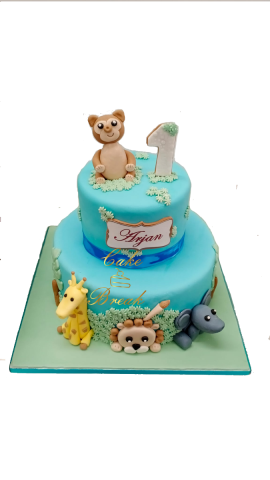 ( nk126) Animal theme jungle cake 