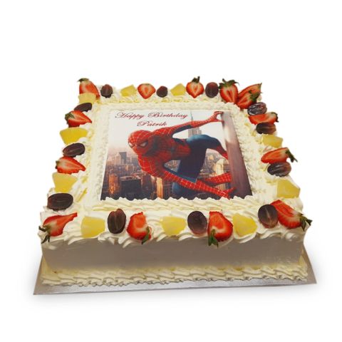 spiderman photo cake