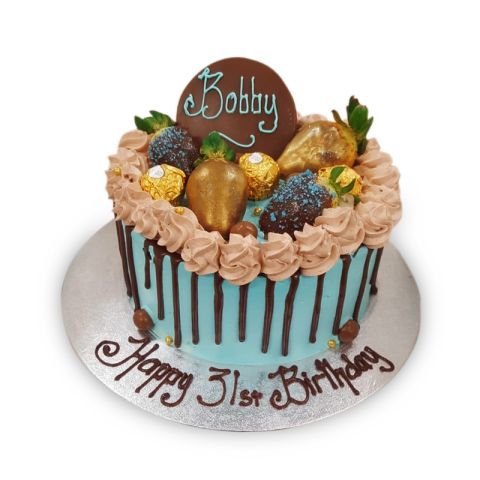 Exotic Blue Drip Cake