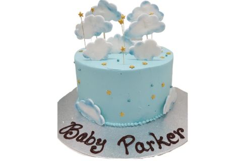 blue cloud cake