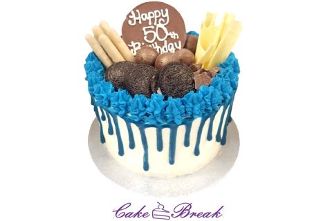 Blue Drip Cake