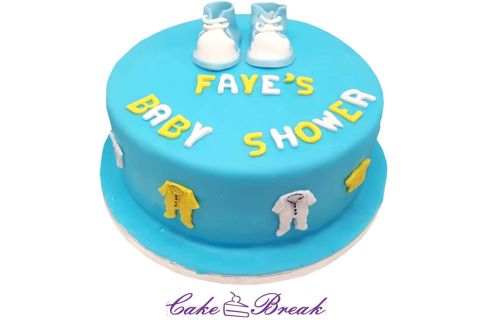 Blue Baby Booties Cake