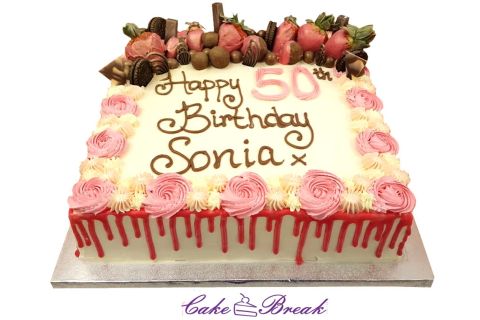 Pink Chocolate Drip Cake