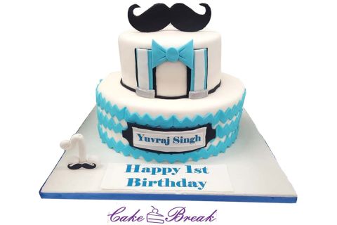 Moustache Birthday Cake