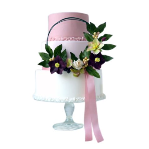 Floral Hoop Wedding Cake