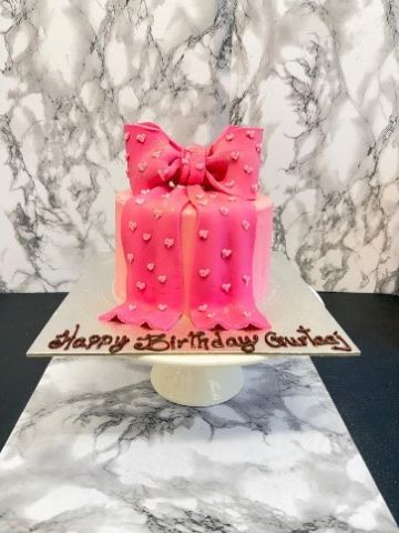 (Dh21)Pink Big Bow Cake