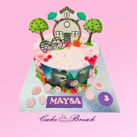 Masha & the Bear Character Themed Cake