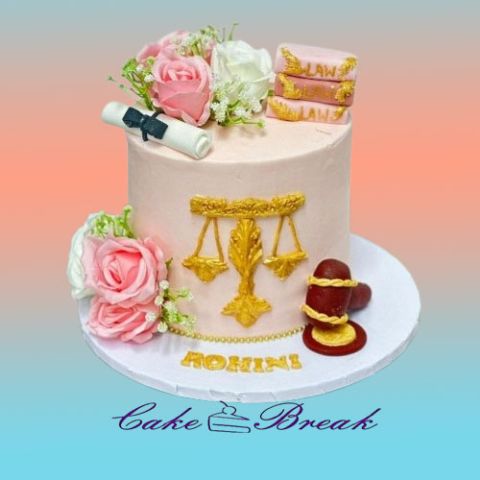 Elegant Law Graduation Cake