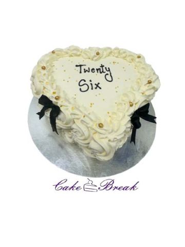 (H21)Black Bow Heart cake