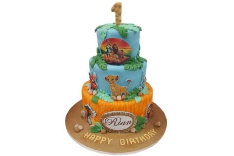 3 Tier Jungle Theme Cake