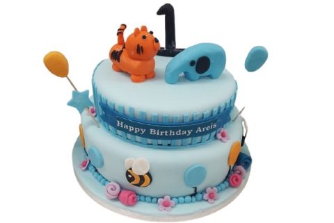 Lion & Elephant Cake