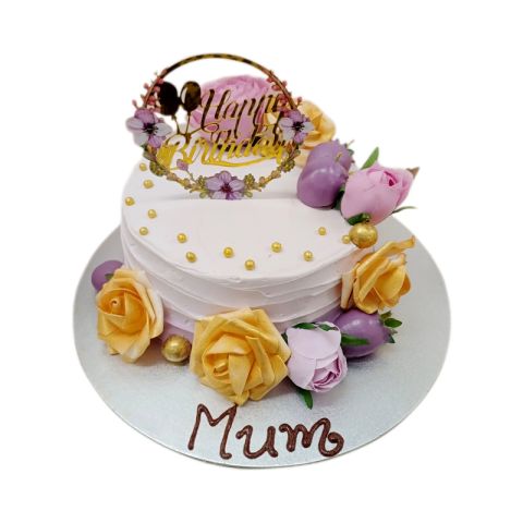 Lilac Floral Flower Cake