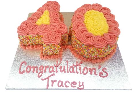 (N4) Number 40 Birthday Cake