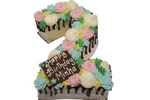 Number 2 Floral Cake