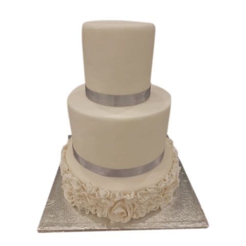 3 Tier Fondant Wedding Cake