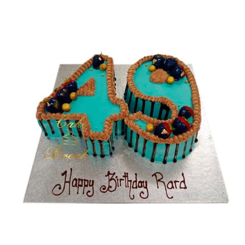 Blue Number Cake