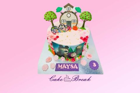 Masha & the Bear Character Themed Cake