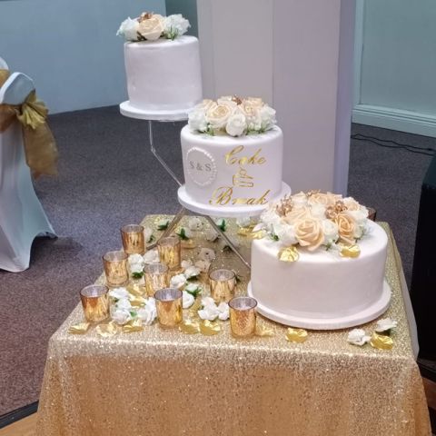 3 Tier Plain Iced Wedding Cake