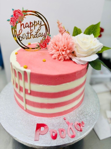 Pink & White buttercream Cake