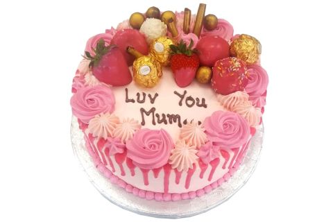 Pink Chocolate Drip Cake