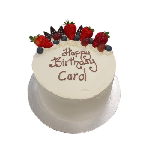 White Cream Cake With Strawberry