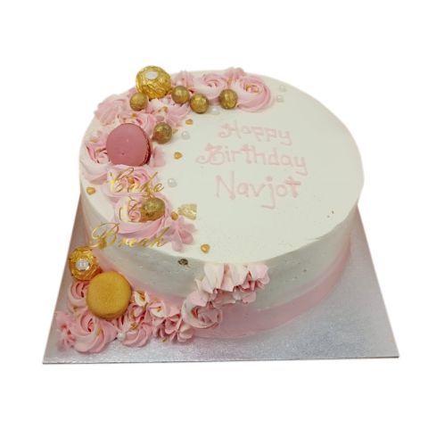 Pink Ombre Cake With Flower 