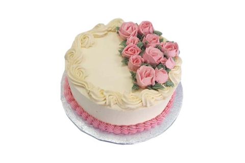 Pink Roses Birthday Cake