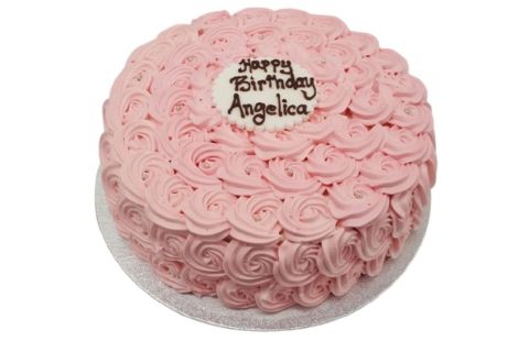 Pink Rosette Cake