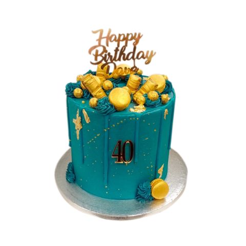 Teal Drip Cake