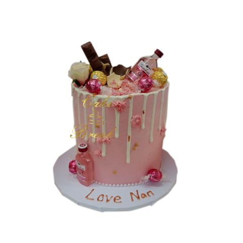 (Tall60) White Drip Cake