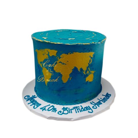 (Tall75) World Map Cake