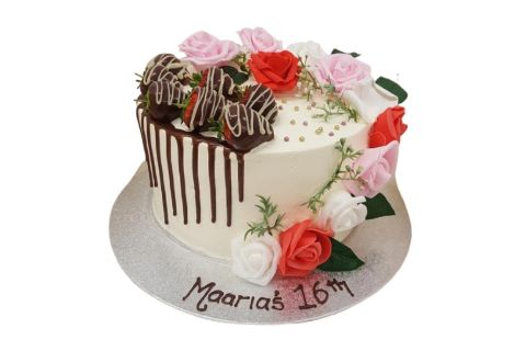 Chocolate Dipped Strawberry Cake