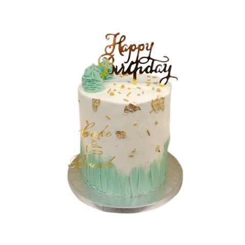 Green and White Cake