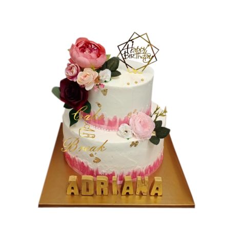 2 Tier Floral Cake