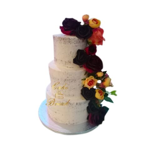 3 Tier Semi Naked Wedding Cake